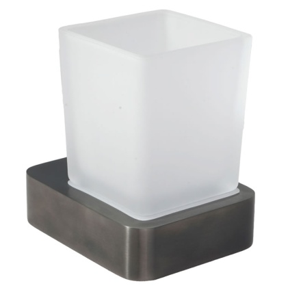 Cutout image of JTP Hix Brushed Black Tumbler Holder